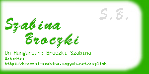 szabina broczki business card